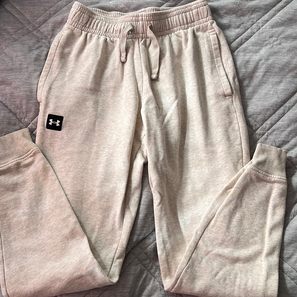 These are size small, color cream, under armor pants